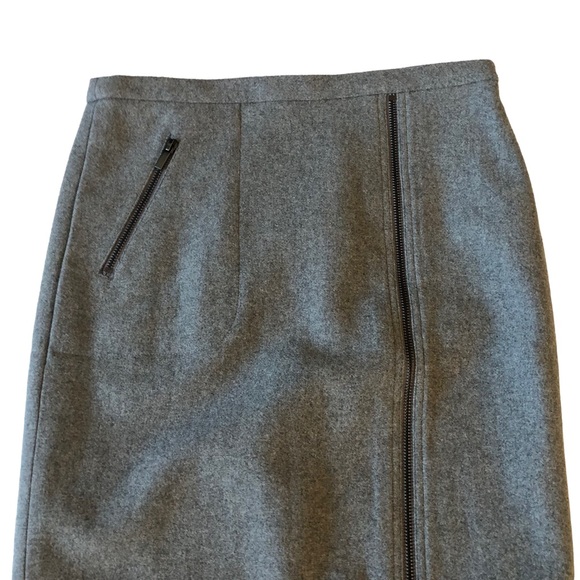 J. Crew Factory The Pencil Skirt Gray Wool Blend With Zipper Front - Picture 6 of 15